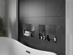 Mexen X-Wall-NR recessed shelf without flange 45 x 30 cm, brushed gun grey - 19E1453010