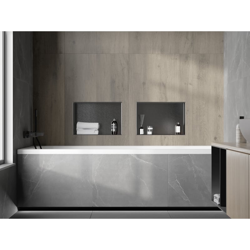 Mexen X-Wall-NR estante empotrado sin borde 45 x 30 cm, gris arma cepillado - 19E1453010
