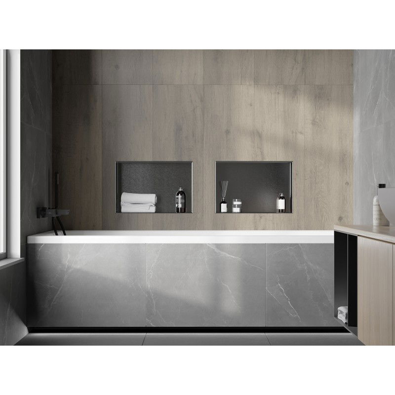 Mexen X-Wall-NR étagère encastrée sans rebord 45 x 30 cm, gris pistolet brossé - 19E1453010