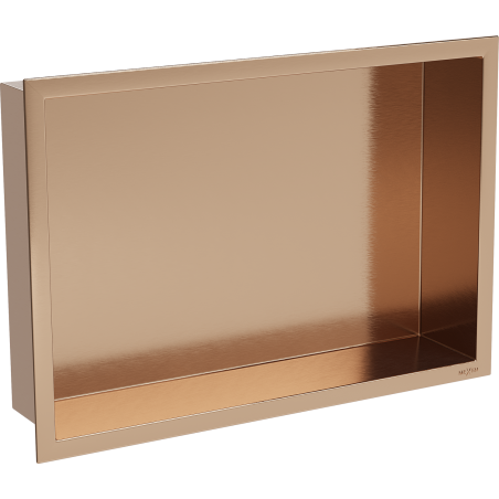 Mexen X-Wall-R nišna polica z robom 45 x 30 cm, ščetkana medenina - 19C0453010