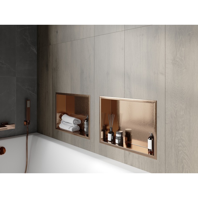 Mexen X-Wall-R nišas plaukts ar atloku 45 x 30 cm, matēts varš - 19C0453010