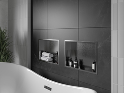 Mexen X-Wall-R Εσοχή ράφι με φλάντζα 45 x 30 cm, gun gray βουρτσισμένο - 19E0453010