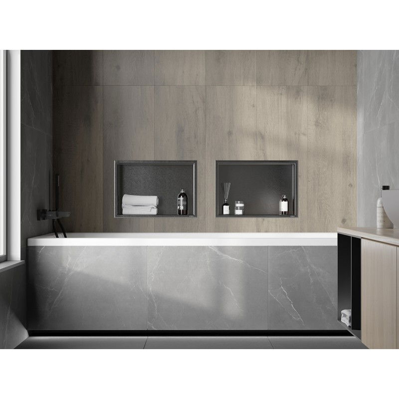 Mexen X-Wall-R étagère encastrée avec collier 45 x 30 cm, gris canon brossé - 19E0453010