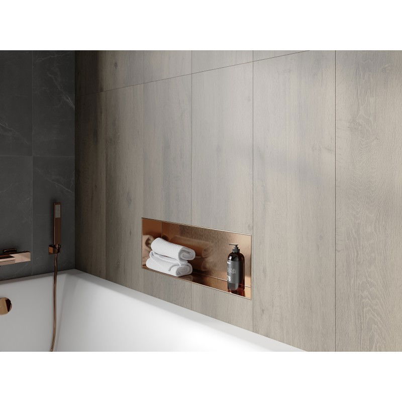 Mexen X-Wall-NR εσοχή ράφι χωρίς περιχείλωμα 60 x 20 εκ., χαλκός βουρτσισμένος