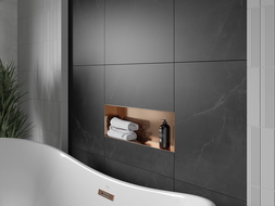 Mexen X-Wall-NR recessed shelf without flange 60 x 20 cm, brushed copper - 19C1602010