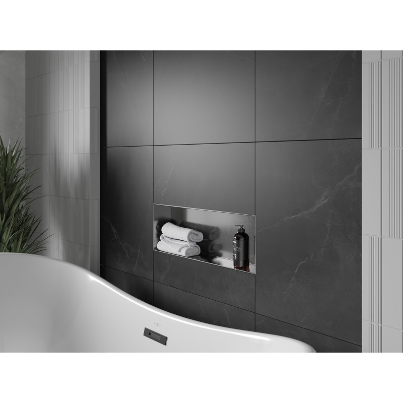 Mexen X-Wall-NR étagère murale sans collerette 60 x 20 cm, gris métallisé brossé - 19E1602010