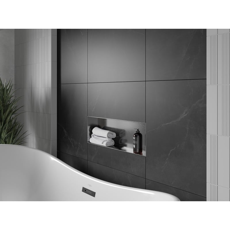 Mexen X-Wall-NR iegultais plaukts bez malas 60 x 20 cm, gun gray matēts - 19E1602010