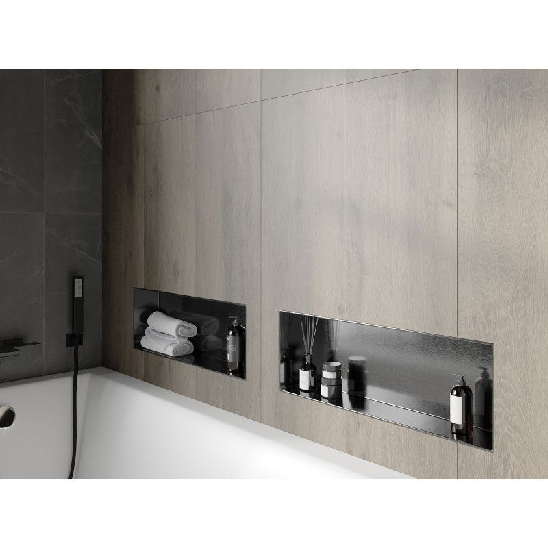 Mexen X-Wall-NR étagère encastrée sans rebord 60 x 20 cm, gris pistolet brossé - 19E1602010