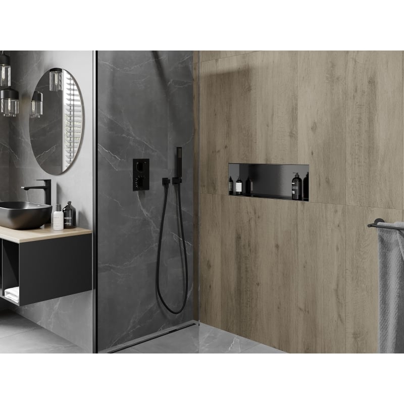 Mexen X-Wall-NR estante empotrado sin ribete 60 x 20 cm, gris pistola cepillado - 19E1602010
