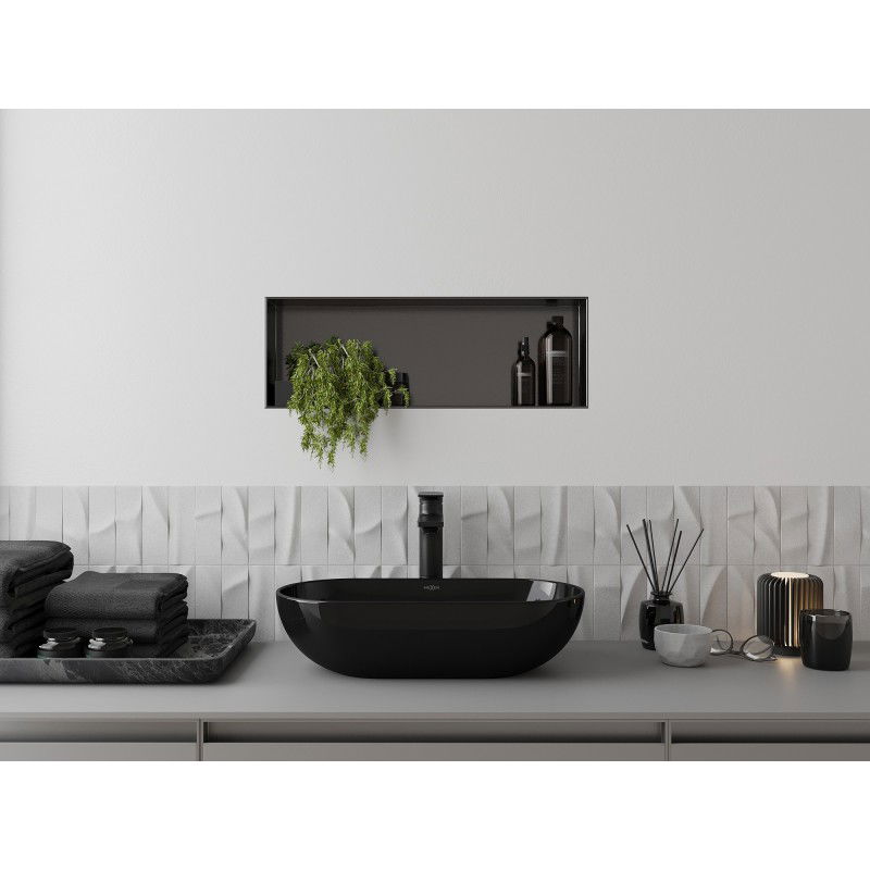 Mexen X-Wall-NR Nischebriet ouni Flantsch 60 x 20 cm, gebast Gun Gray - 19E1602010