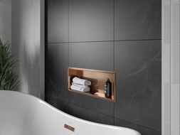 Mexen X-Wall-R étagère encastrée avec rebord 60 x 20 cm, cuivre brossé - 19C0602010