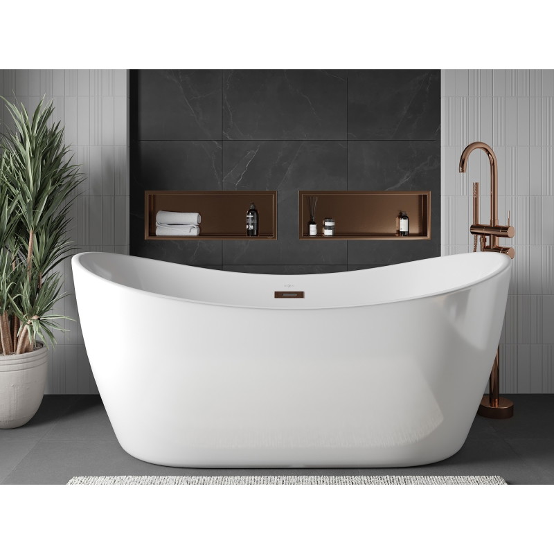 Mexen X-Wall-R nischhylla med krage 60 x 20 cm, borstad koppar - 19C0602010