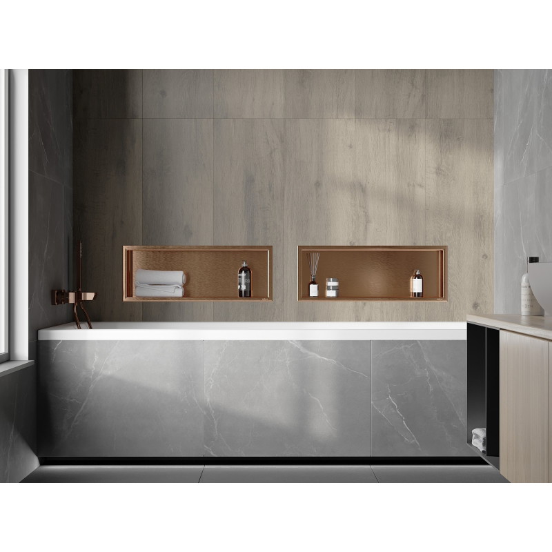 Mexen X-Wall-R nischhylla med krage 60 x 20 cm, borstad koppar - 19C0602010