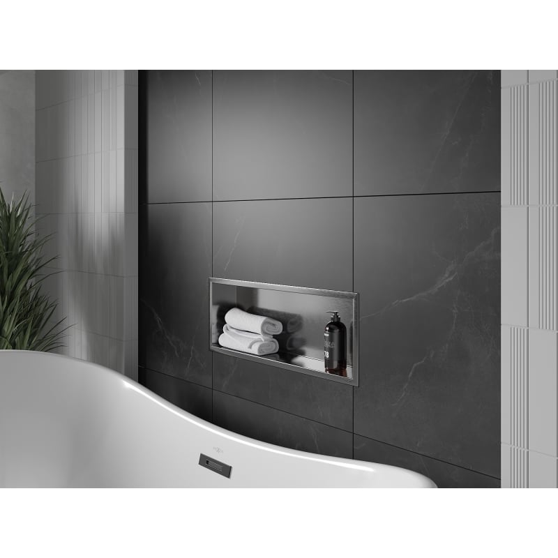 Mexen X-Wall-R prateleira embutida com flange 60 x 20 cm, cinza escovado - 19E0602010