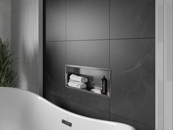 Mexen X-Wall-R nišas plaukts ar atloku 60 x 20 cm, matēta tumši pelēka krāsa - 19E0602010