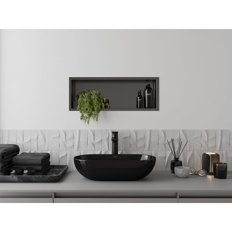 Mexen X-Wall-R mensola ad incasso con flangia 60 x 20 cm, grigio canna di fucile spazzolato - 19E0602010