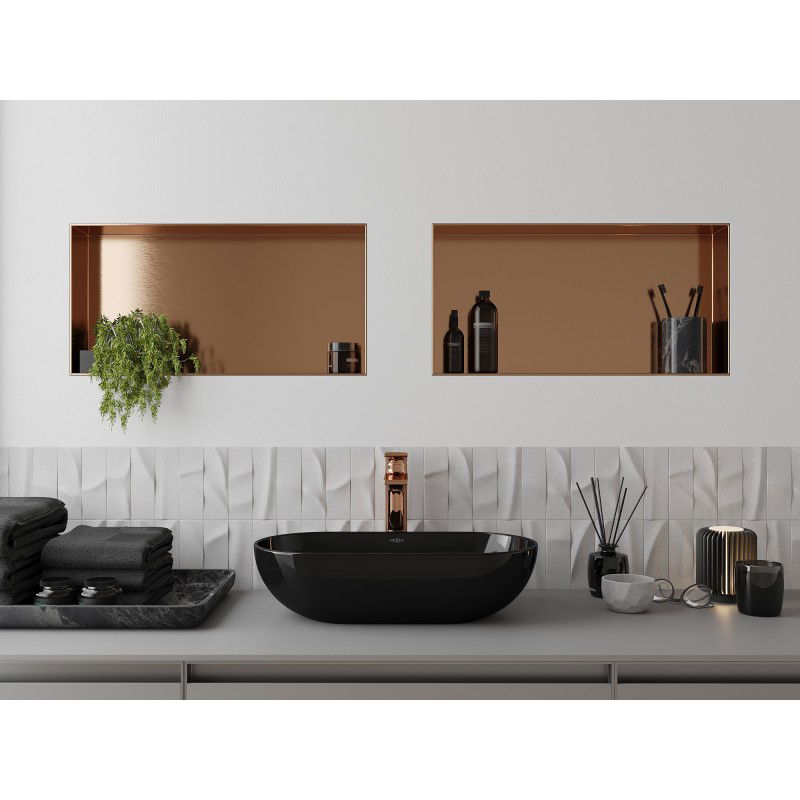 Mexen X-Wall-NR niche shelf without flange 60 x 30 cm, brushed copper - 19C1603010