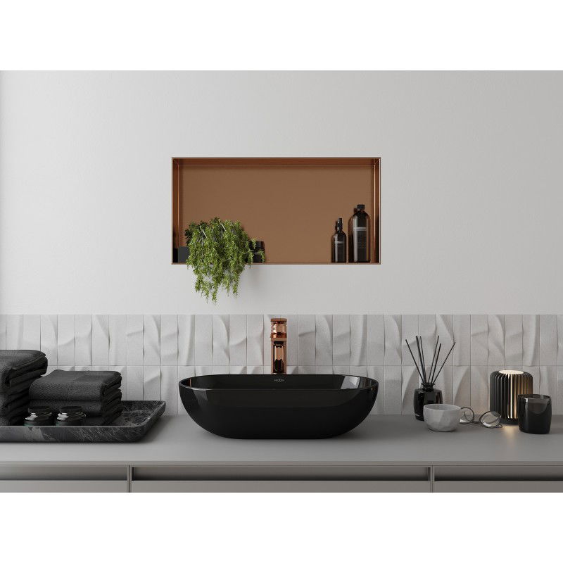 Mexen X-Wall-NR Einbauablage ohne Flansch 60 x 30 cm, gebürstetes Kupfer - 19C1603010