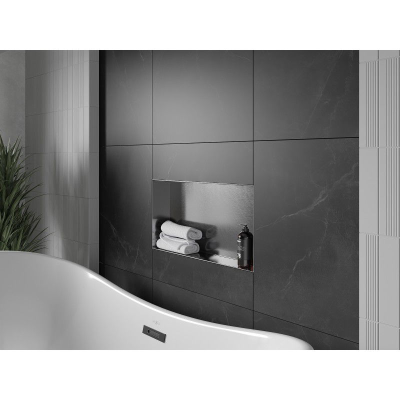 Mexen X-Wall-NR étagère encastrée sans rebord 60 x 30 cm, gris canon brossé - 19E1603010
