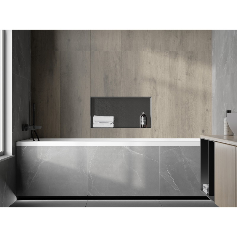 Mexen X-Wall-NR estante empotrado sin reborde 60 x 30 cm, gris oscuro cepillado - 19E1603010