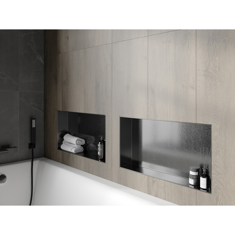 Mexen X-Wall-NR estante empotrado sin reborde 60 x 30 cm, gris oscuro cepillado - 19E1603010