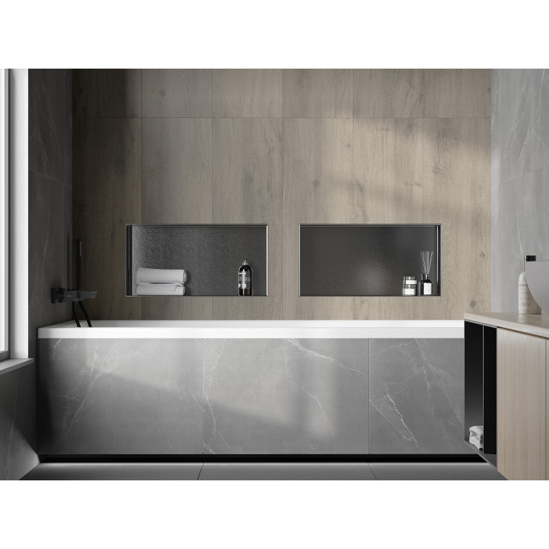 Mexen X-Wall-NR estante empotrado sin reborde 60 x 30 cm, gris oscuro cepillado - 19E1603010