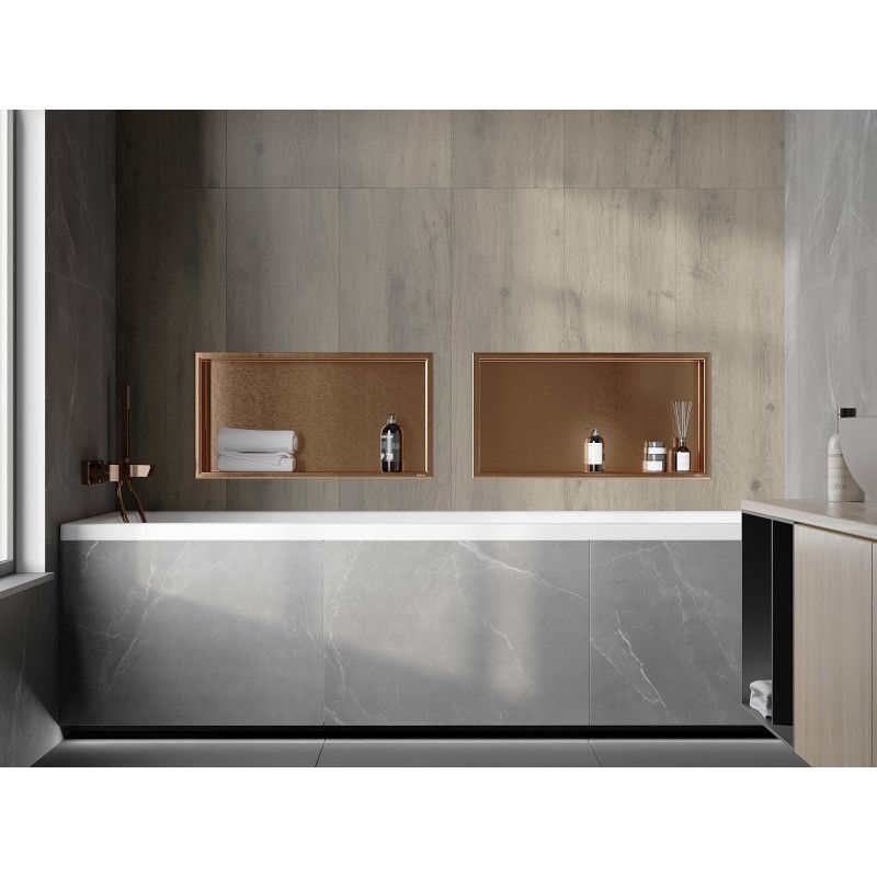 Mexen X-Wall-R εντοιχισμένο ράφι με κολάρο 60 x 30 cm, βουρτσισμένος χαλκός