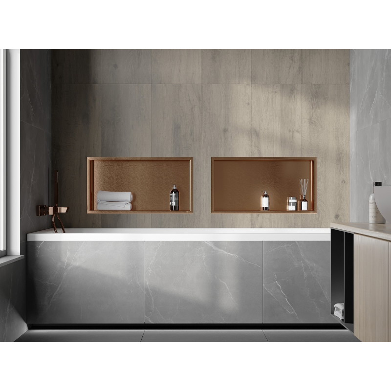 Mexen X-Wall-R inbyggd hylla med krage 60 x 30 cm, borstad koppar - 19C0603010
