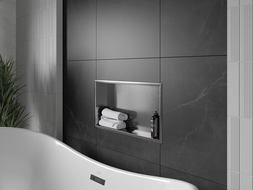 Mexen X-Wall-R étagère encastrée avec collerette 60 x 30 cm, gris canon brossé - 19E0603010