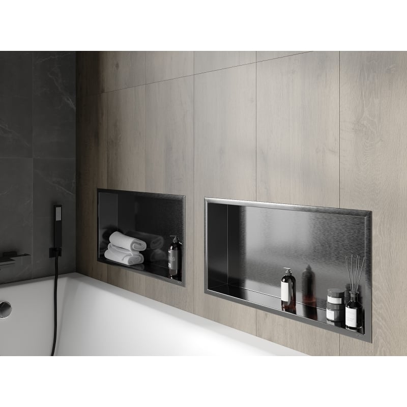 Mexen X-Wall-R prateleira embutida com flange 60 x 30 cm, cinza escovado - 19E0603010
