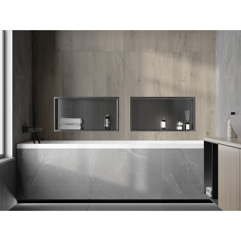 Mexen X-Wall-R ripiano ad incasso con cornice 60 x 30 cm, grigio canna di fucile spazzolato - 19E0603010