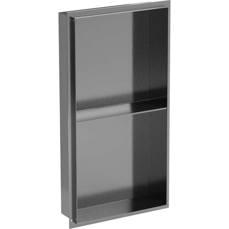 Mexen X-Wall-NR Nischenregal ohne Flansch mit Regal 60 x 30 cm, gebürstetes Gun Grey - 19E1603010S