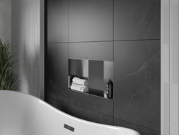 Mexen X-Wall-NR étagère encastrée sans collerette avec étagère 60 x 30 cm, gris pistolet brossé - 19E1603010S