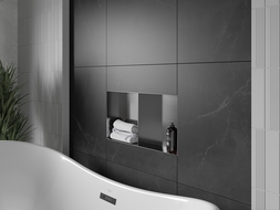 Mexen X-Wall-NR recessed shelf without flange with shelf 60 x 30 cm, brushed gun grey - 19E1603010S