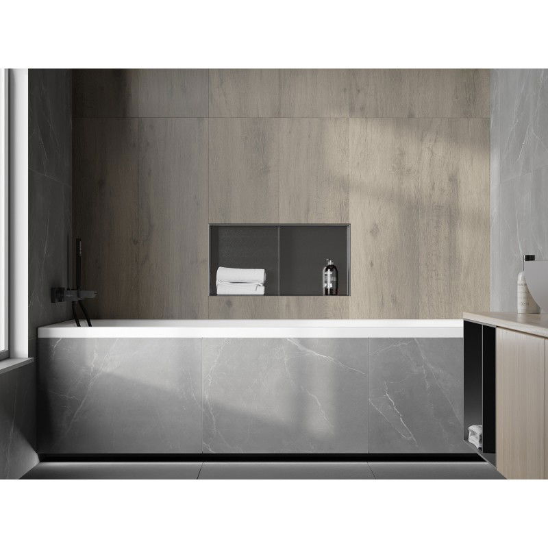 Mexen X-Wall-NR étagère encastrée sans rebord avec étagère 60 x 30 cm, gris canon brossé - 19E1603010S