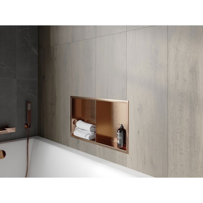 Mexen X-Wall-R Nischeregal mat Rand an Regal 60 x 30 cm, gebierste Koffer - 19C0603010S