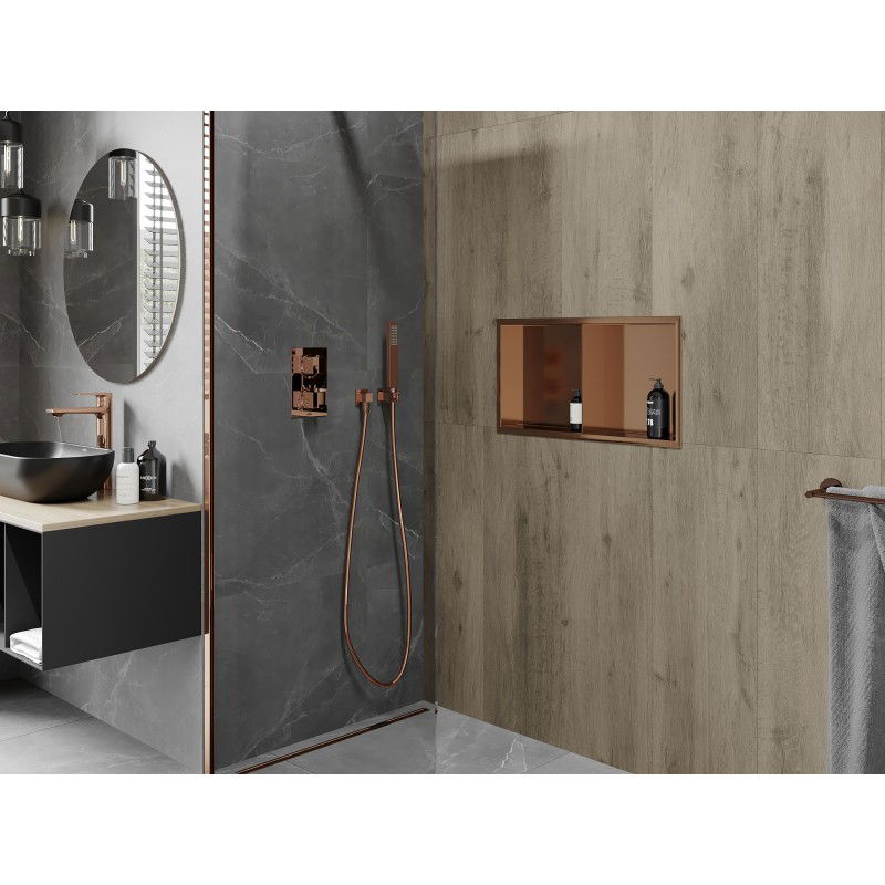 Mexen X-Wall-R Nischeregal mat Rand an Regal 60 x 30 cm, gebierste Koffer - 19C0603010S