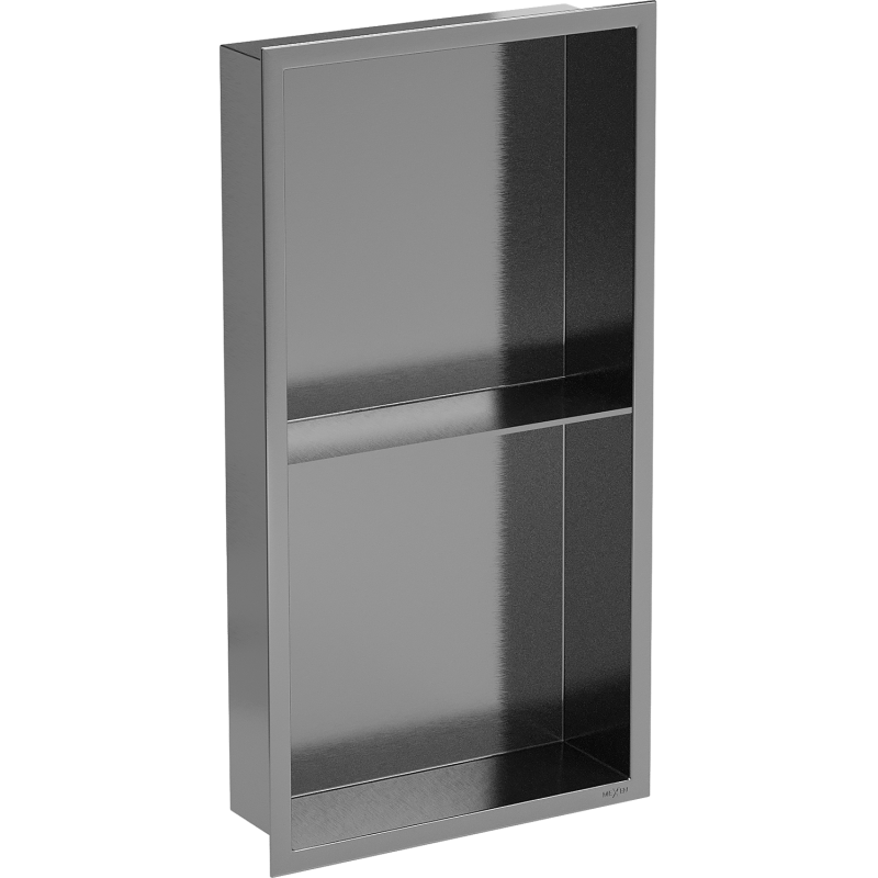 Mexen X-Wall-R półka wnękowa z kołnierzem i półką 60 x 30 cm, gun gray szczotkowany - 19E0603010S