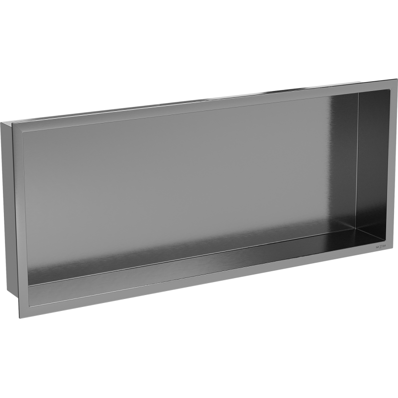 Mexen X-Wall-R recessed shelf with flange 75 x 30 cm, brushed gun grey - 19E0753010