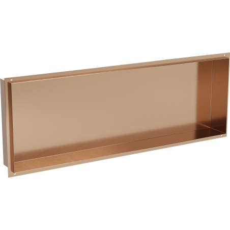 Mexen X-Wall-NR półka wnękowa bez kołnierza 90 x 30 cm, miedź szczotkowana - 19C1903010