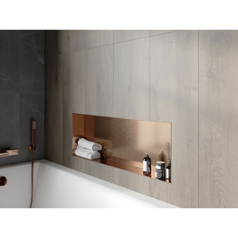 Mexen X-Wall-NR étagère encastrée sans rebord 90 x 30 cm, cuivre brossé - 19C1903010