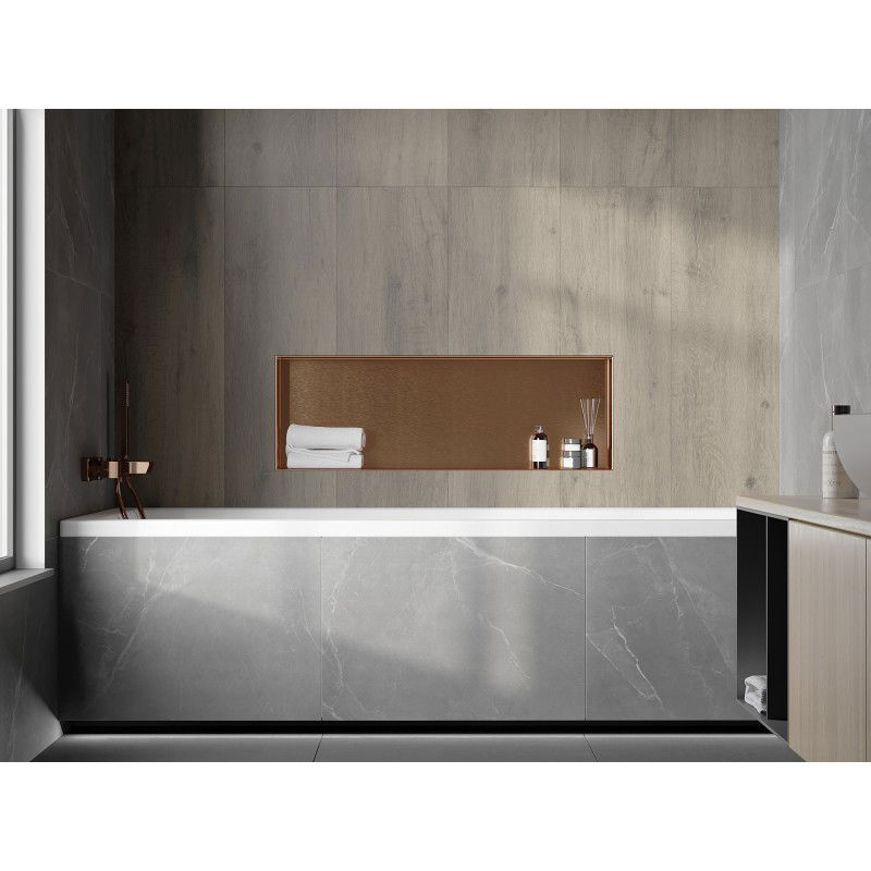 Mexen X-Wall-NR recessed shelf without flange 90 x 30 cm, brushed copper - 19C1903010