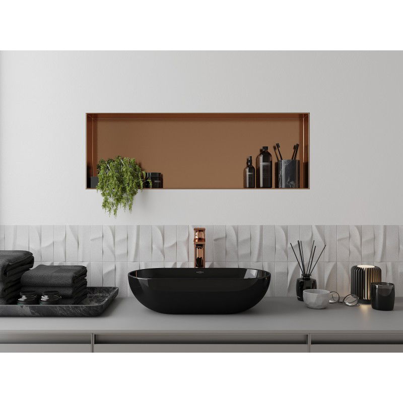 Mexen X-Wall-NR Nischeregal ouni Flänz 90 x 30 cm, gebierften Koffer - 19C1903010