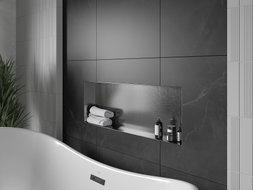 Mexen X-Wall-NR estante empotrado sin reborde 90 x 30 cm, gris acero cepillado - 19E1903010