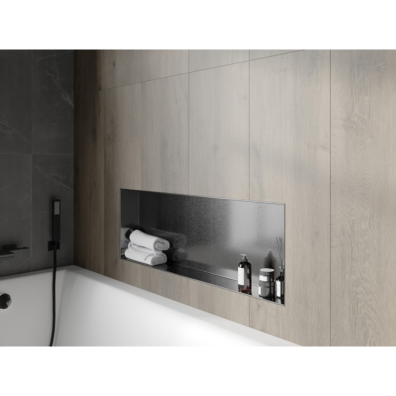 Mexen X-Wall-NR mensola a incasso senza flangia 90 x 30 cm, grigio canna di fucile spazzolato - 19E1903010