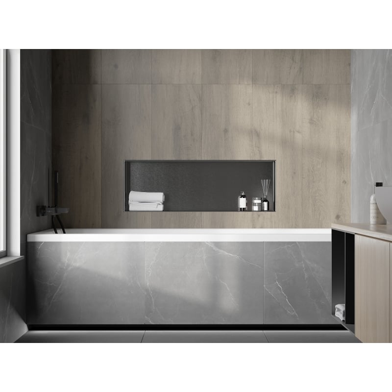 Mexen X-Wall-NR nischhylla utan krage 90 x 30 cm, borstad gun gray - 19E1903010