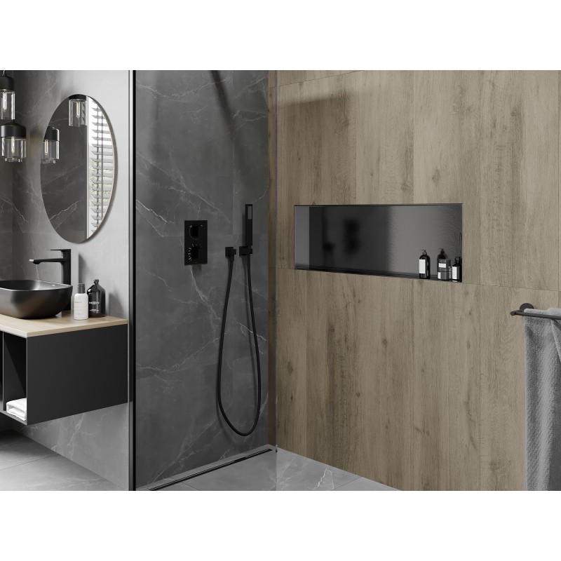 Mexen X-Wall-NR étagère encastrée sans rebord 90 x 30 cm, gris canon brossé - 19E1903010