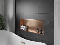 Mexen X-Wall-R nischhylla med krage 90 x 30 cm, borstad koppar - 19C0903010