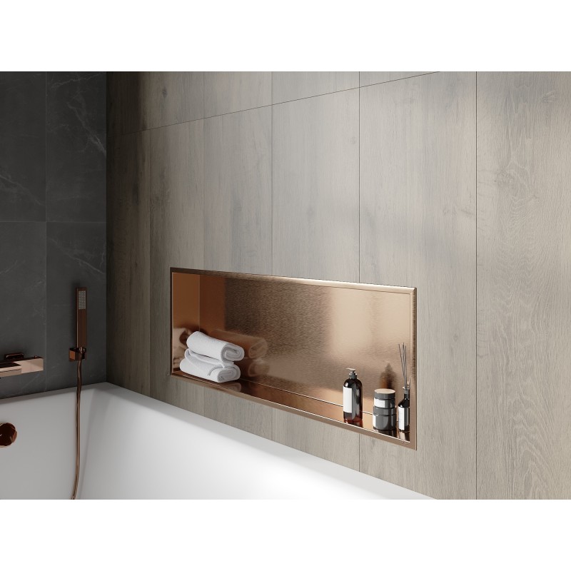 Mexen X-Wall-R nišas plaukts ar atloku 90 x 30 cm, slīpēta varš - 19C0903010