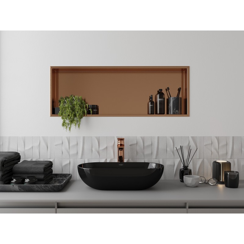Mexen X-Wall-R nišas plaukts ar atloku 90 x 30 cm, slīpēta varš - 19C0903010